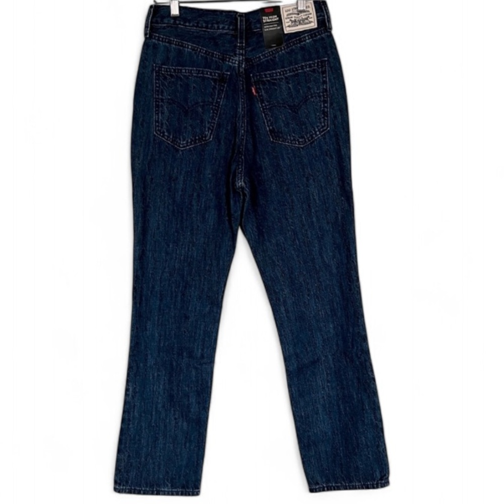 Levi’s 70s Ultra High Rise Slim Straight Leg Jeans Dark Wash Embroidered… - Picture 5 of 13